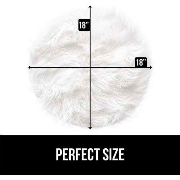 Gorilla Grip Faux Fur Chair and Stool Seat Covers, Soft Cushion 4 Pack, Round Co - Picture 2 of 6